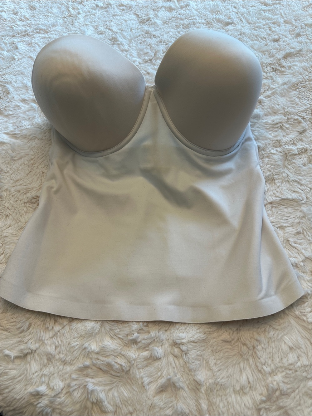 Strapless Longline Bustier Bra in white- 38DD
